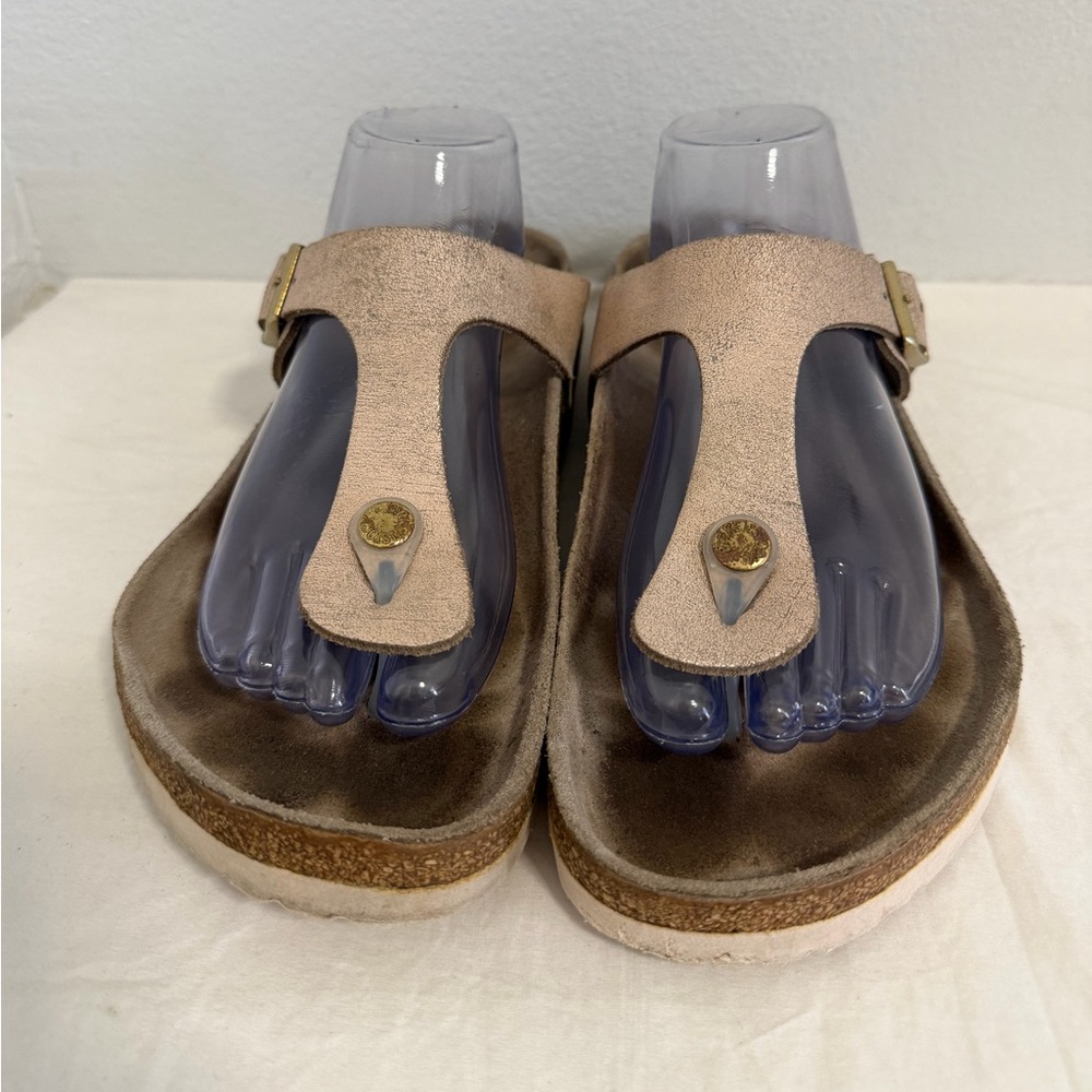 Birkenstock Gizeh Metallic Pink gold thong sandals size42